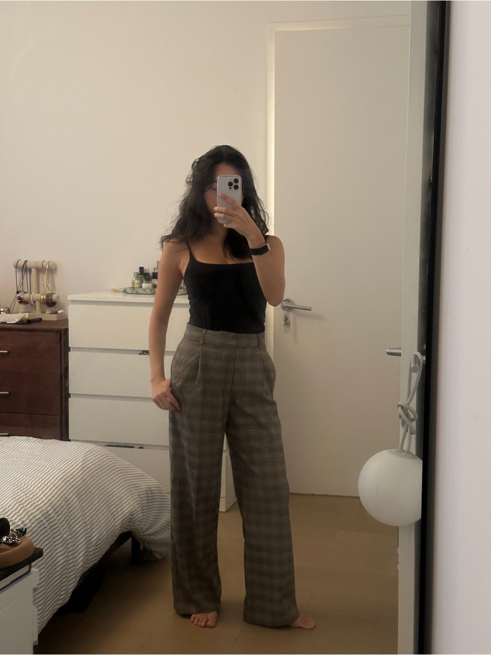 Zara Brown Plaid Trousers